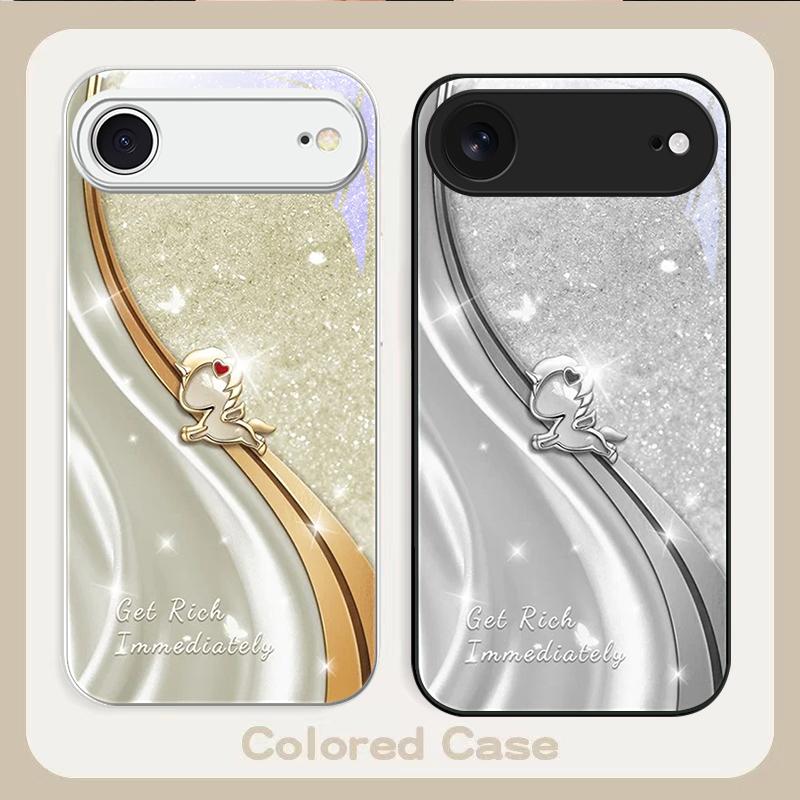 Ein verträumtes lila Einhorn Für iPhone 17 Air 16 E 15 14 13 Plus 12 mini 17 Pro Max 11Pro XR Xs 16E 7 8 11 Gehärtetes Glas Handyhülle