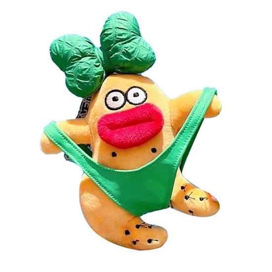 Cute Plush Keychain for Backpack Funny Ugly Doll Keyring Charm Crazy Character Toy for Bags Keys Schoolbags