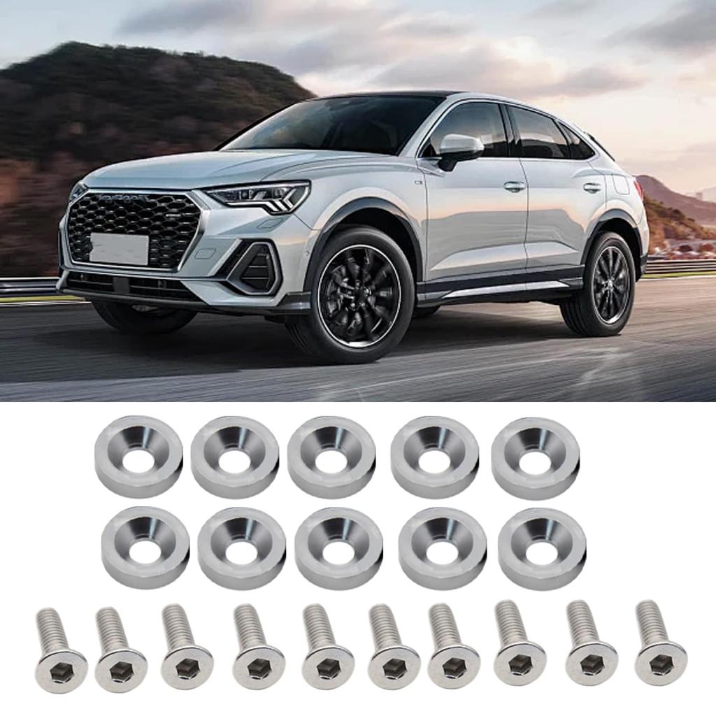 Kennzeichenschrauben Muttern Set für Auto Kennzeichen Abstandshalter M6 Korrosionsschutz 10 Stück Fahrzeug