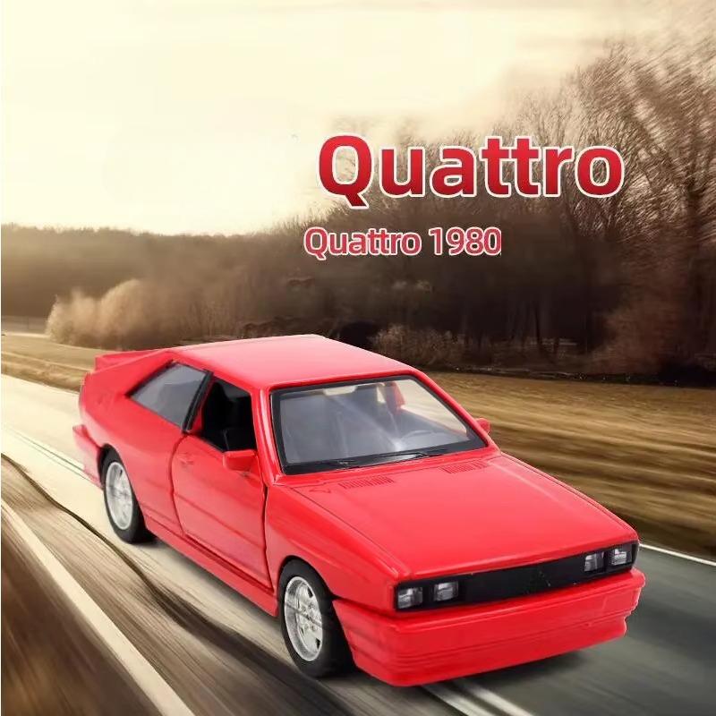 1/36 Scale Quattro 1980 Alloy Car Models Toy Diecasts Vehicles Model Doors Opened Pull Back Sport Car for  Kids Gift