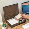 Cutie Depozitare Organizator Documente A4 Rezistentă la Praf Negru Transparent Simplu Container Cutie Dosare rtificate pentru Organizare Ușoară