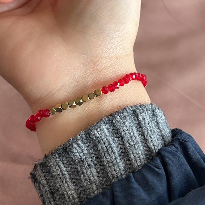 Limited Edition Zodiac Year Red Crystal Bracelet for Women - Fashionable, Simple, & Lucky Beaded Ornament