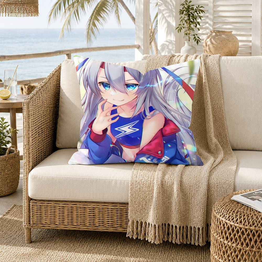 Oguri Cap Tamamo Cross Umamusume Pretty Derby Pillow Case for Sofa Living Room Home office Decor Protective Cover