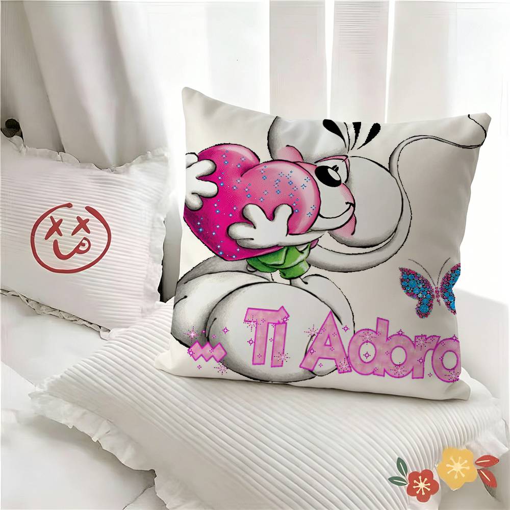pc Classic Cartoon Character Diddl Pillow Case Fashion Square Pillowcase Bedroom Sofa Room Ins Decoration Leisure