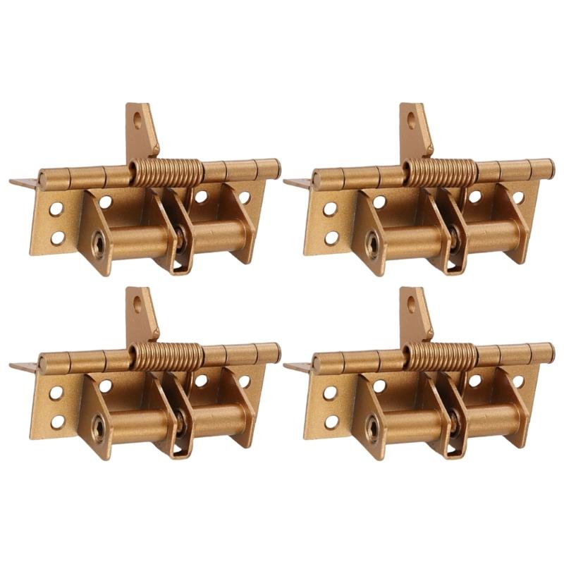 4pcs Multifunctional Auto Close Spring Door Hinges Spring Loaded Door Hinge 90 Degree Stay Opening Features for Various X3UC