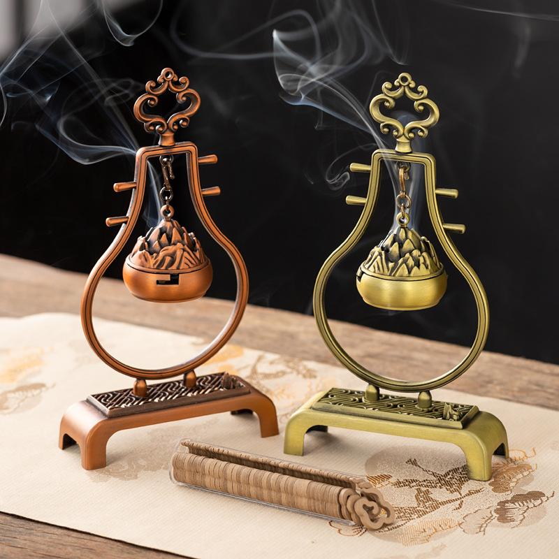 Retro Räuchergefäß Hohllegierung Hängendes Räuchergefäß Haushalt Räucherstäbchen Ornament Lotusbrenner Heim Büro Dekor Neu