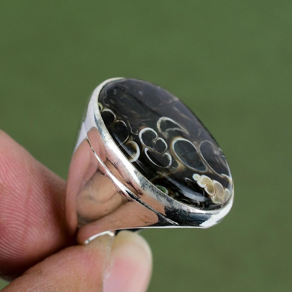 Turritella Agate Ring 925 Sterling Silver Ring Handmade Ring Top Quality Gemstone Ring Silver Jewelry Gifts For Women Available In Ring Size