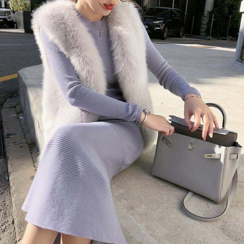 Imitation fur vest women's short 2 autumn and winter new imitation fox fur vest rabbit fur vest sleeveless