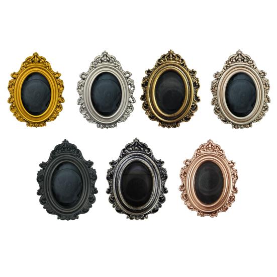 Vintage Photo Frame Refrigerator Magnet DIY Oval Picture Holder Decorative Fridge Magnet Home Kitchen Office Whiteboard Decor