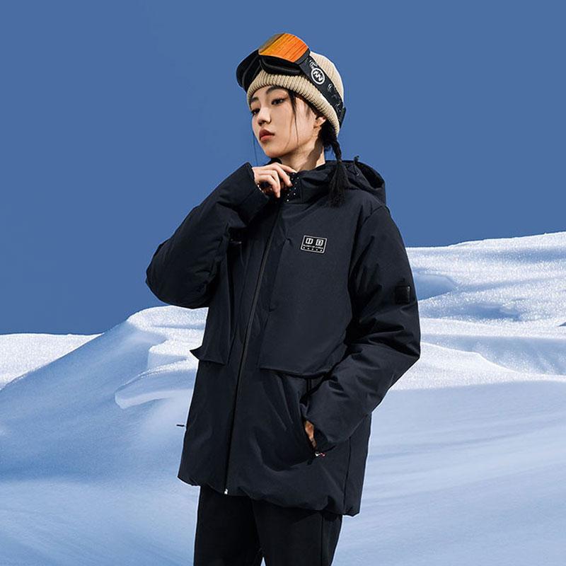 Li Ning Table Tennis Series Warm Comfortable Hooded Zipper Simple Fashion Down Jacket Unisex Outerwear Black AYMU281