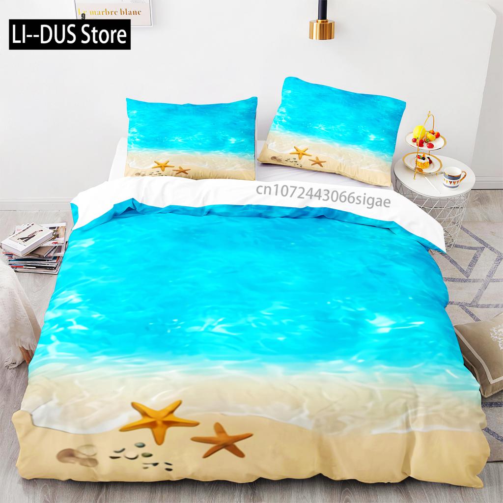 Fish Bedding Set Single Twin Full Queen King Size Marine life Bed Set Aldult Kid Bedroom Duvetcover Sets 3D Anime Kawaii 013