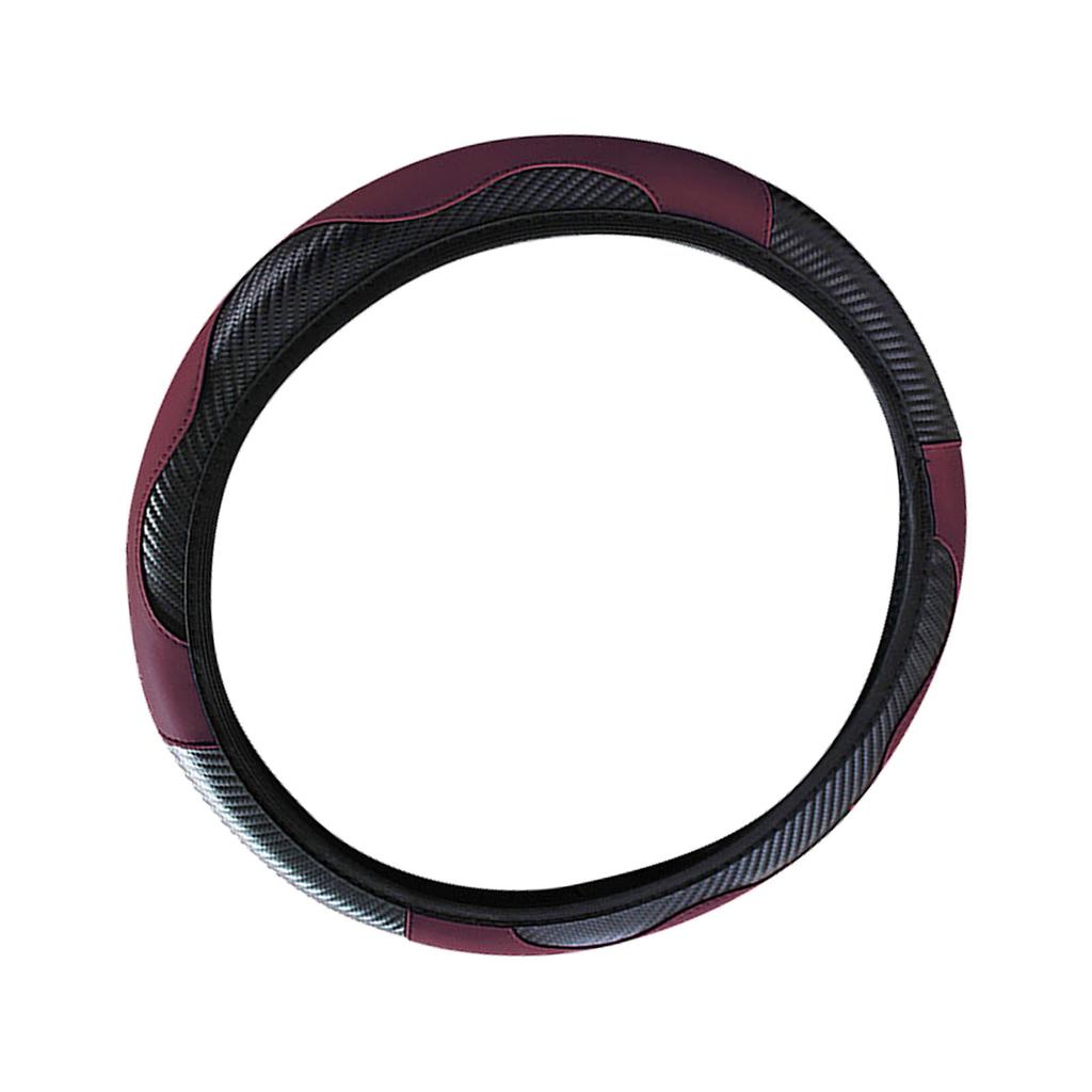 38CM Steering Wheel Cover Carbon Elastic Handle Sleeve Non Slip Steering Wheel Cover for Car