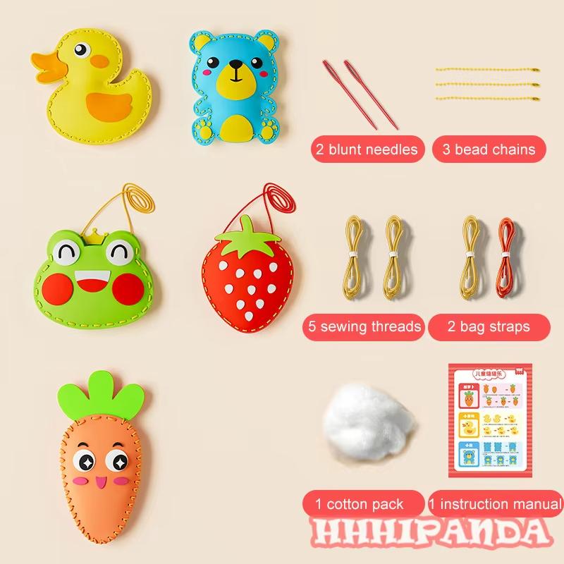 Kids DIY Hand-Sewing Craft Toy – Non-Woven Fabric Creative Ornament Kit With 5 Designs, DIY Doll Decoration Gift