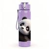 1PC Cute Black White Panda Bear Print 750ml Color Plastic Sports Water Bottle Leakproof Flip Straw Lid Suitable for Sports Office Home Use