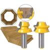 2PC Lock Verstekfrees 22,5 Graden Lijm Verbindingsfrees Bit Set Tenon Cutter voor Houtbewerkingsgereedschap 8mm 12mm 1/2inch Schacht