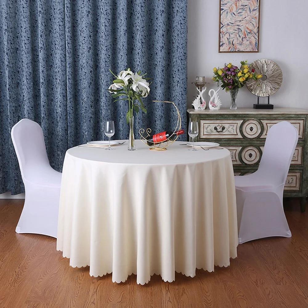 Round Tablecloth Circular Polyester Table Cover Polyester Navy Blue Table Cloth For Hotel Banquet Birthday Party Table Decor
