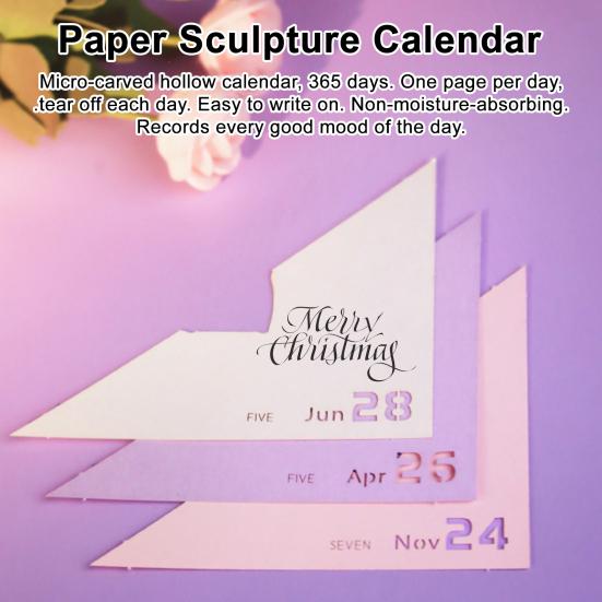 2026 Calendar Ornament 3D Desktop Tear-Off Notepad with Mood-Enhancing LED Light Luminous Calendar Ornament