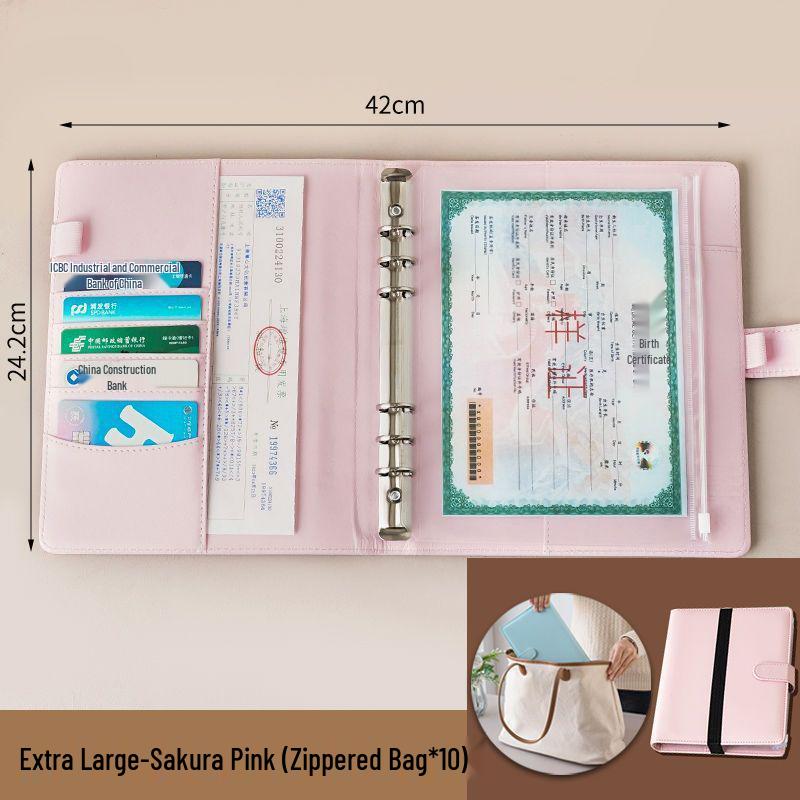 Portable Document Organizer: Card Holder, Vaccine Book, Birth Certificate, Passport, and ID Storage Bag.
