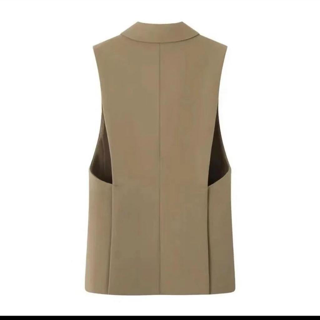 Fasjonabel og elegant dressvest med splittkantdesign Slim fit jakke
