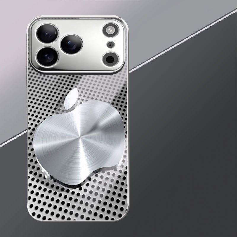 Metal Mesh For Apple Texture Pattern Glass Electroplated Phone Case For iPhone 17 16 15 14 13 12 11 Pro Max Plus 16E 17Air Cover