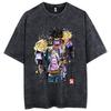 Yk Washed Tshirts For Men Anime JoJos Bizarre Adventure Short Tshirts Women Tops Graphic Printed TShirt Short Sleeve Unisex