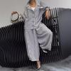 New Autumn Commute Style Floral Striped Loose Blazer Casual Suit Set