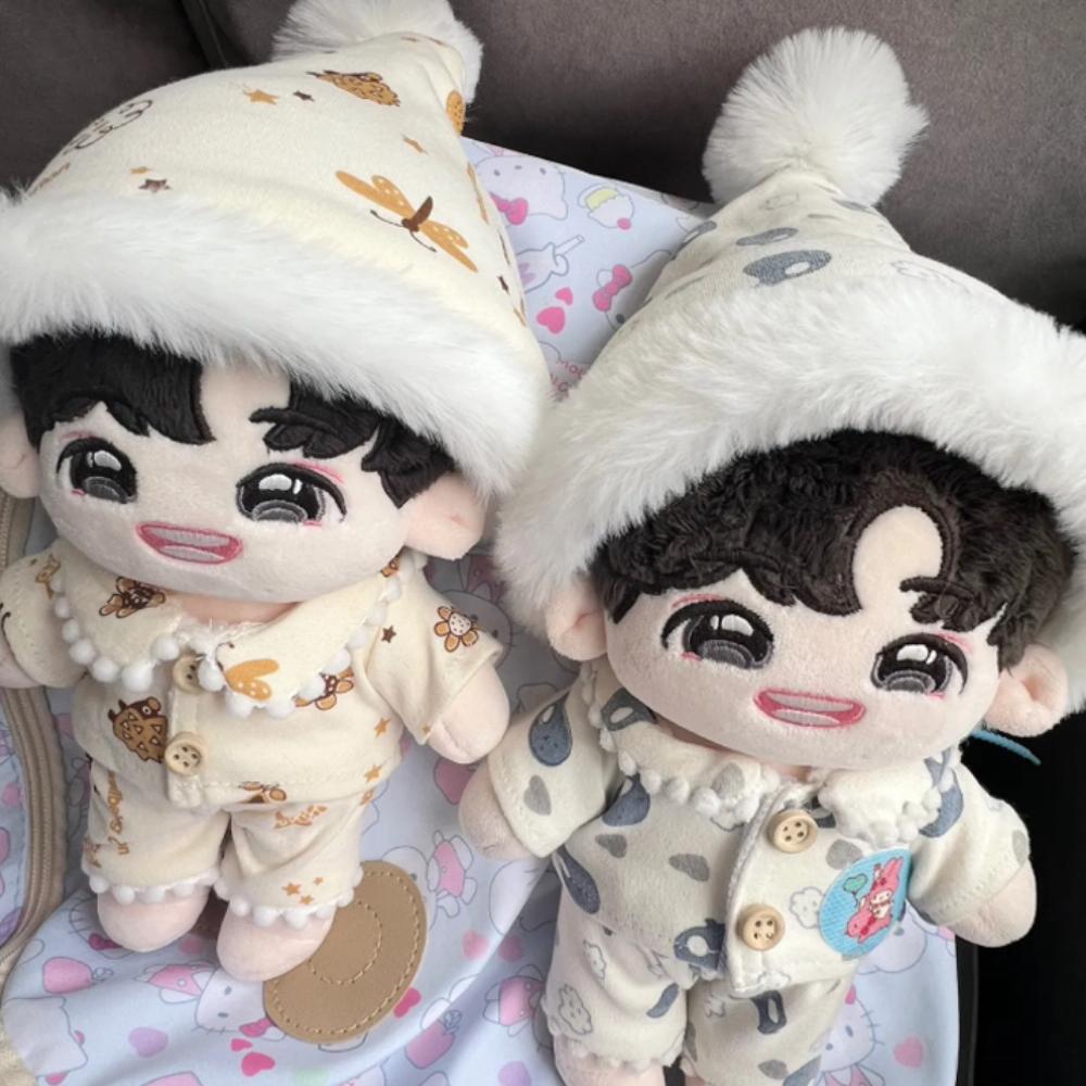 Plush Patch Stuffed Doll Plush Suit Pajama Set Plush Toys Clothes  Girl Gift
