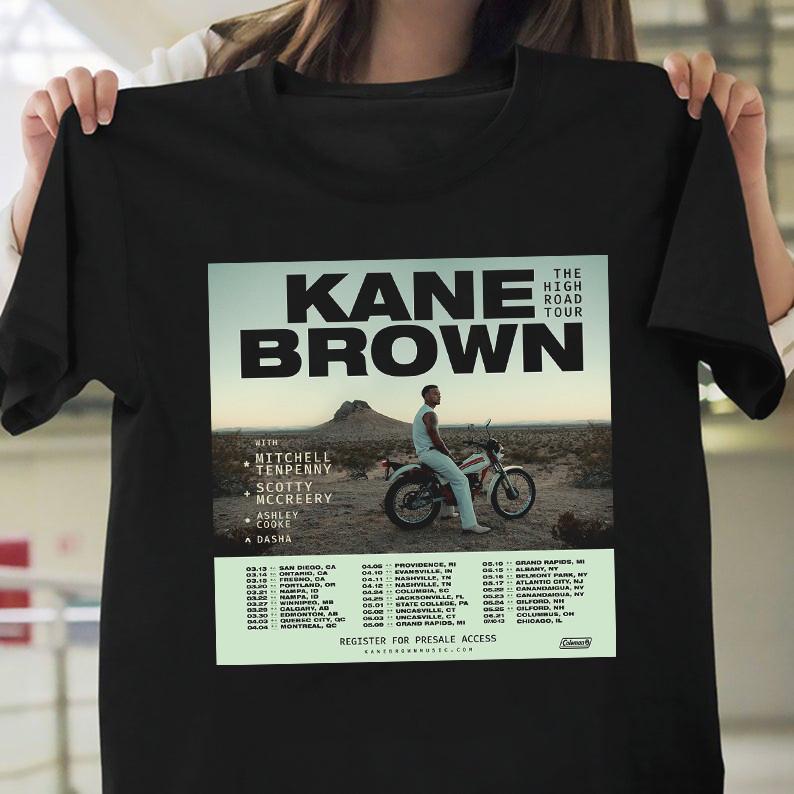 Kane Brown 2025 The High Road Tour Black T Shirt Full Size S-5XL Unisex T-Shirt S