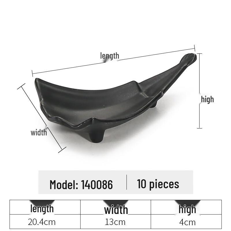 Japanese Style Black Melamine Appetizer Plates 10 Pieces