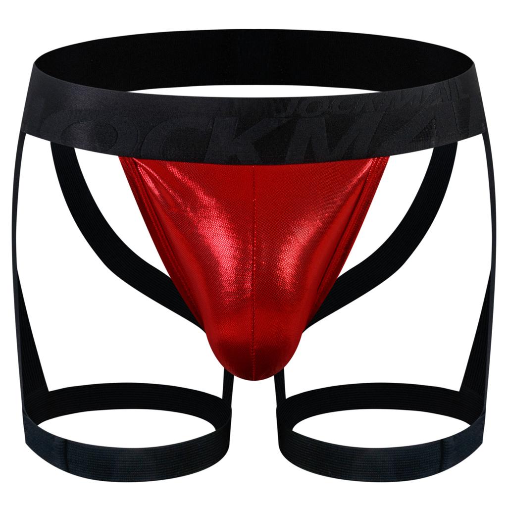 Jockstraps JOCKMAIL Sexy Leg Strap Imitation Leather Material Low Waist Fashion Club Party Men's Underwear