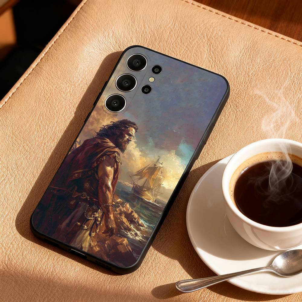 

O-Odyssey G-Greece Phone Case For Samsung S26,S25,24,23,22,30,21,10,9,Ultra,Plus,Lite,Black Soft Case Samsung S24ULTRA