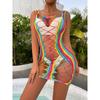 Sexy Rainbow Color Net Clothing Wholesale Dress Bodystocking Ploe Dancewear Lingerie