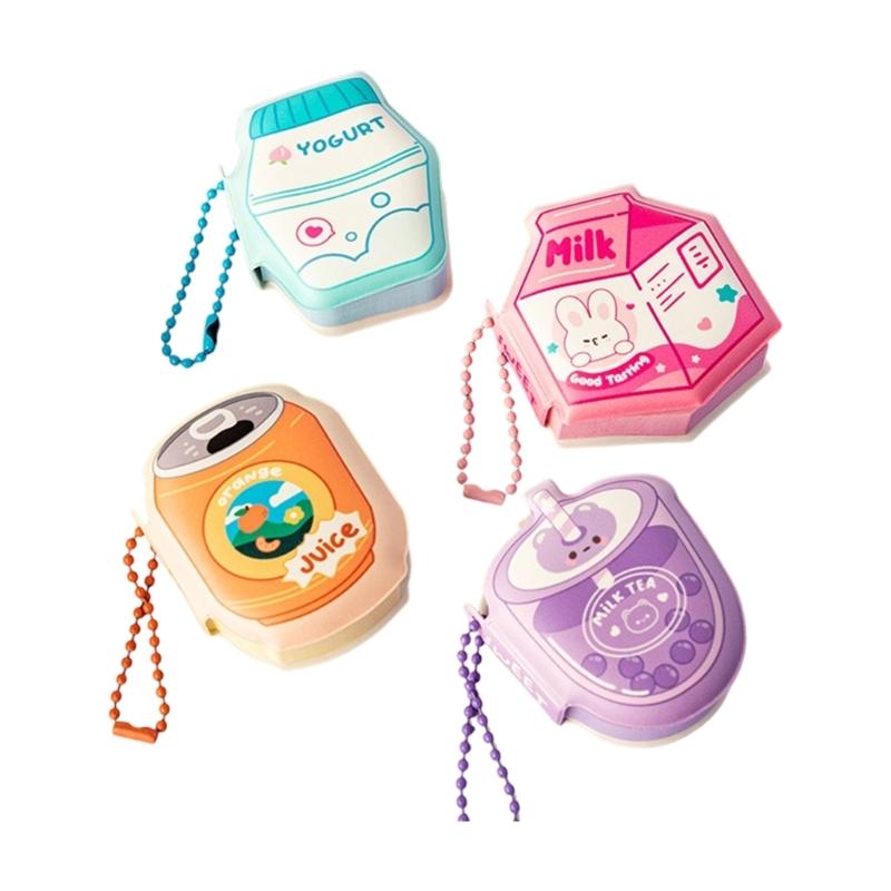 4PCS Cartoon Sticky Notes Features Soft Touches Portable Chain Attaches Note Pad for Convenient School Office Use