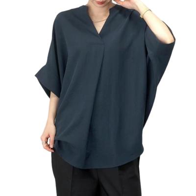 Blusen für kurzen großen lockeren Körper langen Sommer [7-Livehouse] Frauen, Hemden, Ärmel, T-Shirts, V-Ausschnitt-Tops, Pullover, Größen, Passform, bedeckend, dünn,