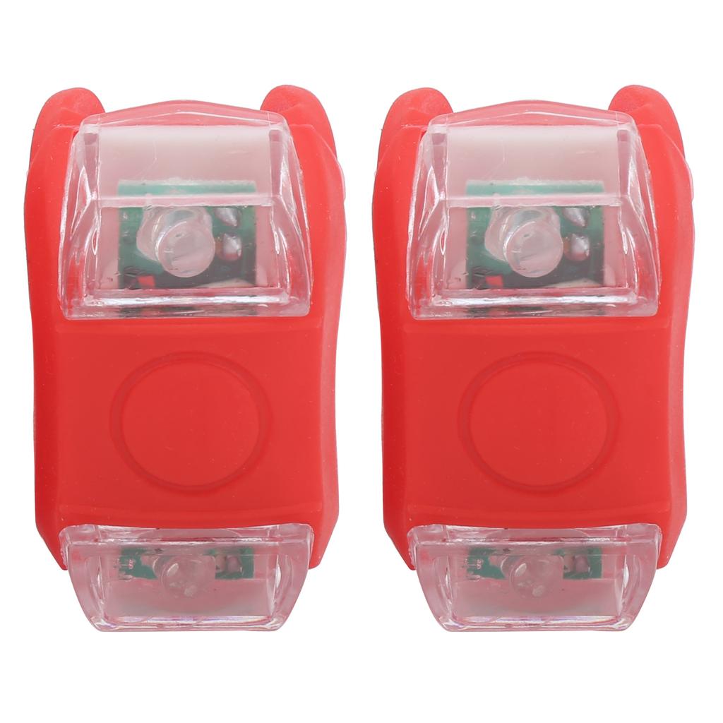 2pcs LED Bicycle Light Front Tail Safety Warning Colorful Lamp 3 Lighting Modes Waterproof Cycling EquipmentRed