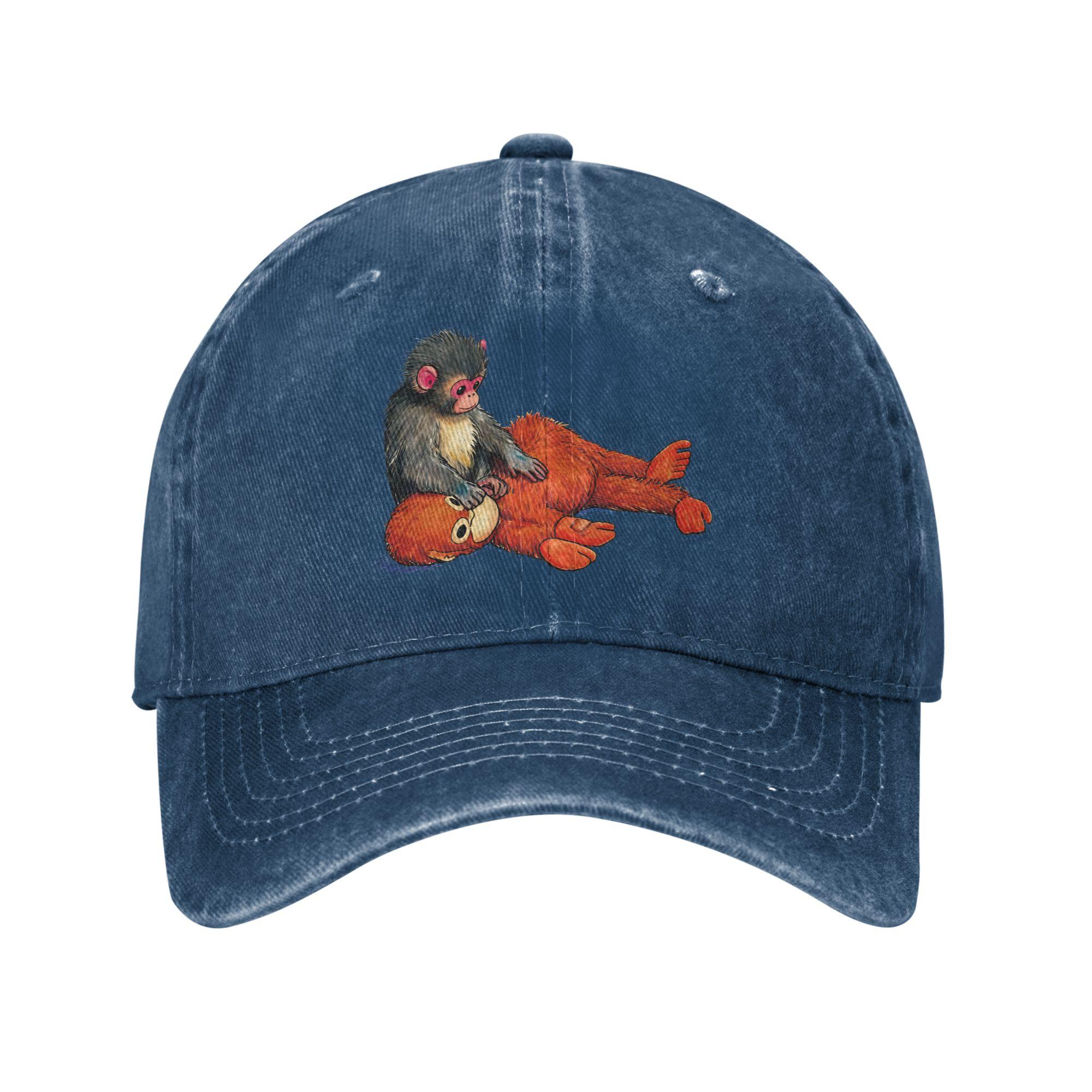 

Punch Monkey Baseball Cap Sun Tennis Skate Breathable Washed Trucker Hat Men Women Classic Design Baseball Caps One Size