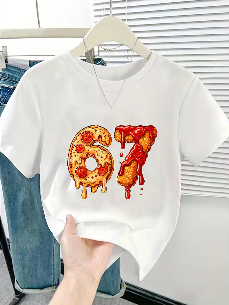 Kids 67 Themed Colorful Print TShirt Soft Cotton Fabric Breathable and Comfortable Ideal for Toddlers and Childrendf0287