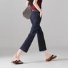 SOFSIL Women's Elastic Waist Denim Micro-Flare Cropped Pants