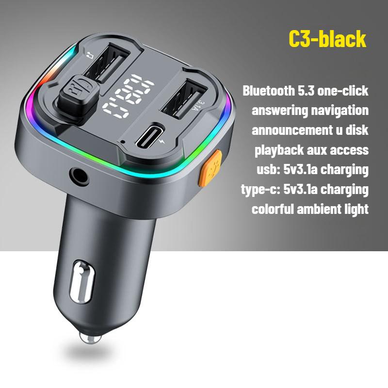 Bluetooth 5.3 FM Transmitter Handsfree Car AUX Radio Modulator MP3 Player with 22.5W & PD30W Fast Charge Adapter Car Accessories