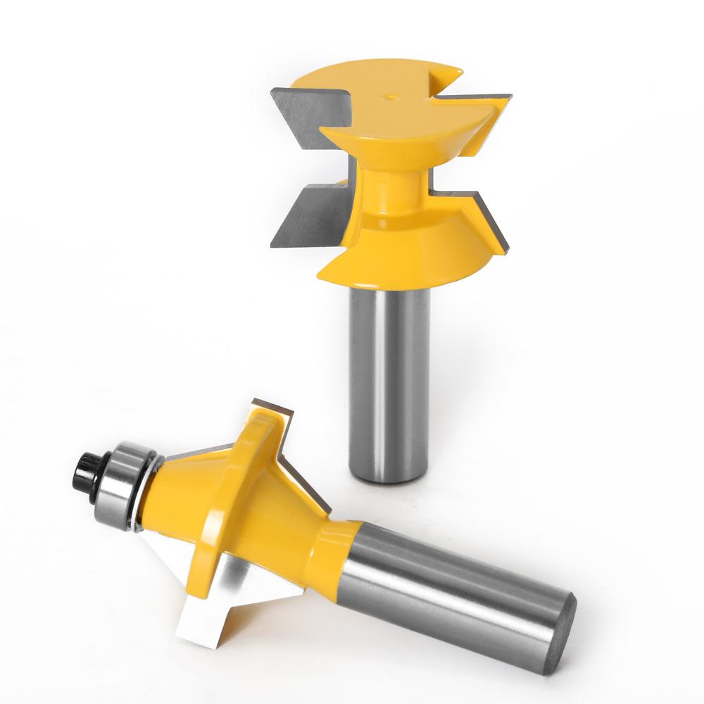 1/2 Handle High-grade Woodworking Milling Cutter 120 ° Mortise Cutter Jigsaw Cutter Woodworking Gong Milling Machine Engraving Cutter Splicing Cutter