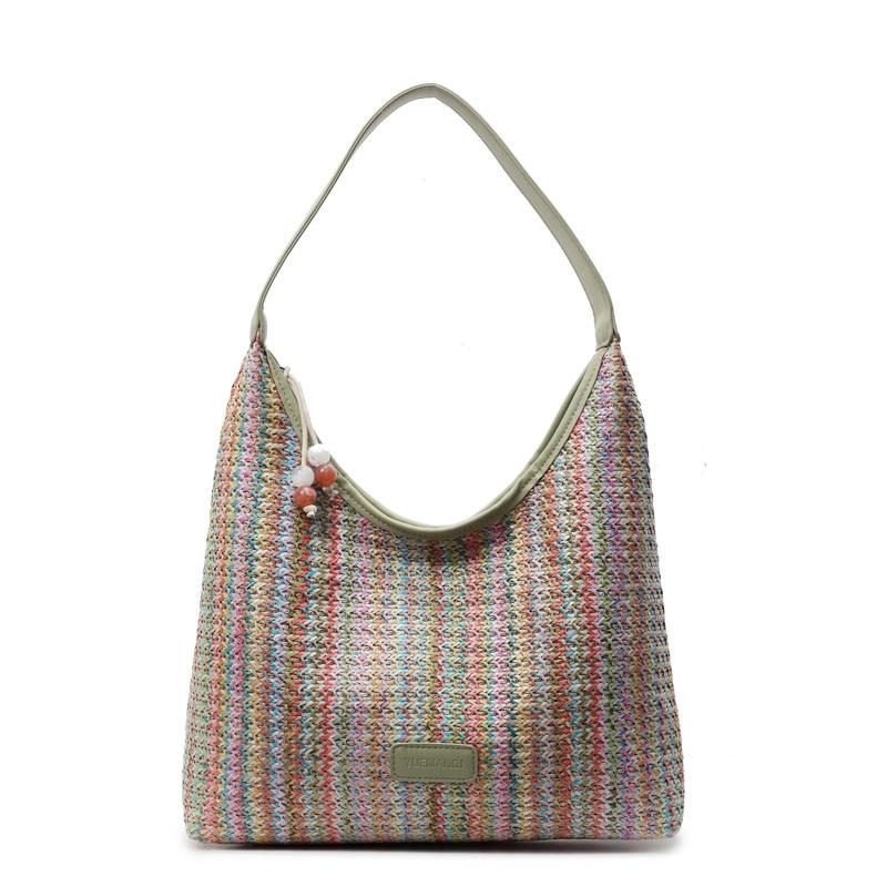 

Пляжный отпуск Чувство Повседневная наплечная сумка Женская новая сумка-тоут большой вместимости зелёный