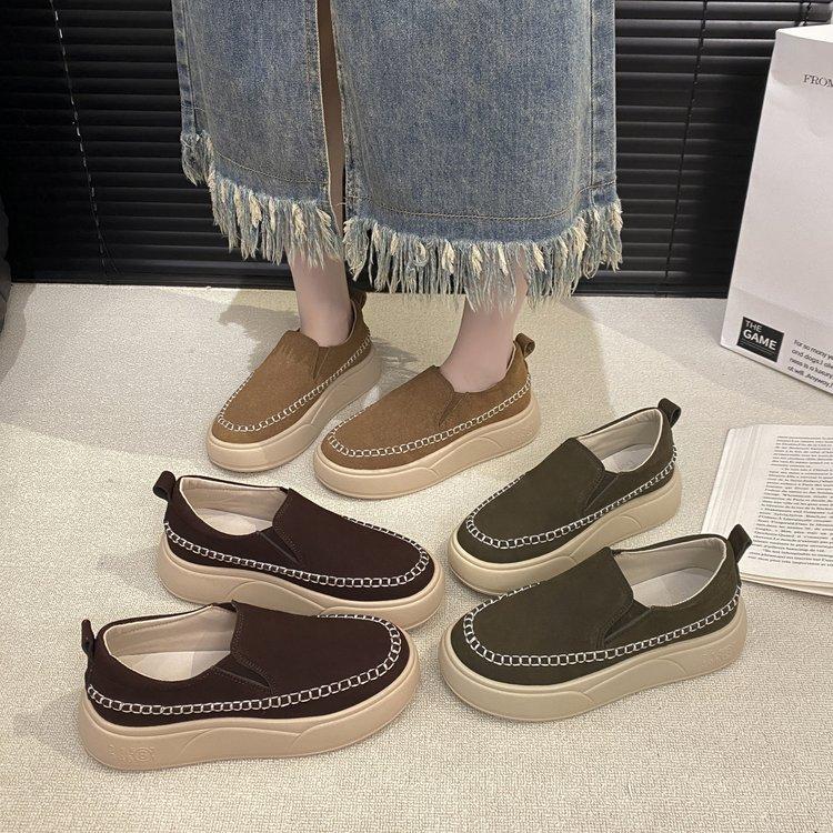 Comfort Edition~ Muffin Shoes Women's 2025 Autumn New Versatile One-Pedal Simple Casual Platform Lazy Shoes Women
