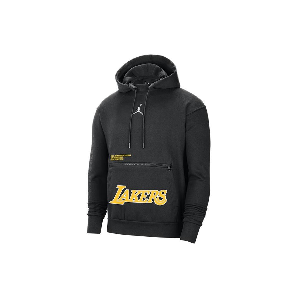 Jordan NBA Los Angeles Lakers, Letter Hooded Casual Fleece Lined Long Sleeved Sweatshirt Men s Black DR2422-010 M