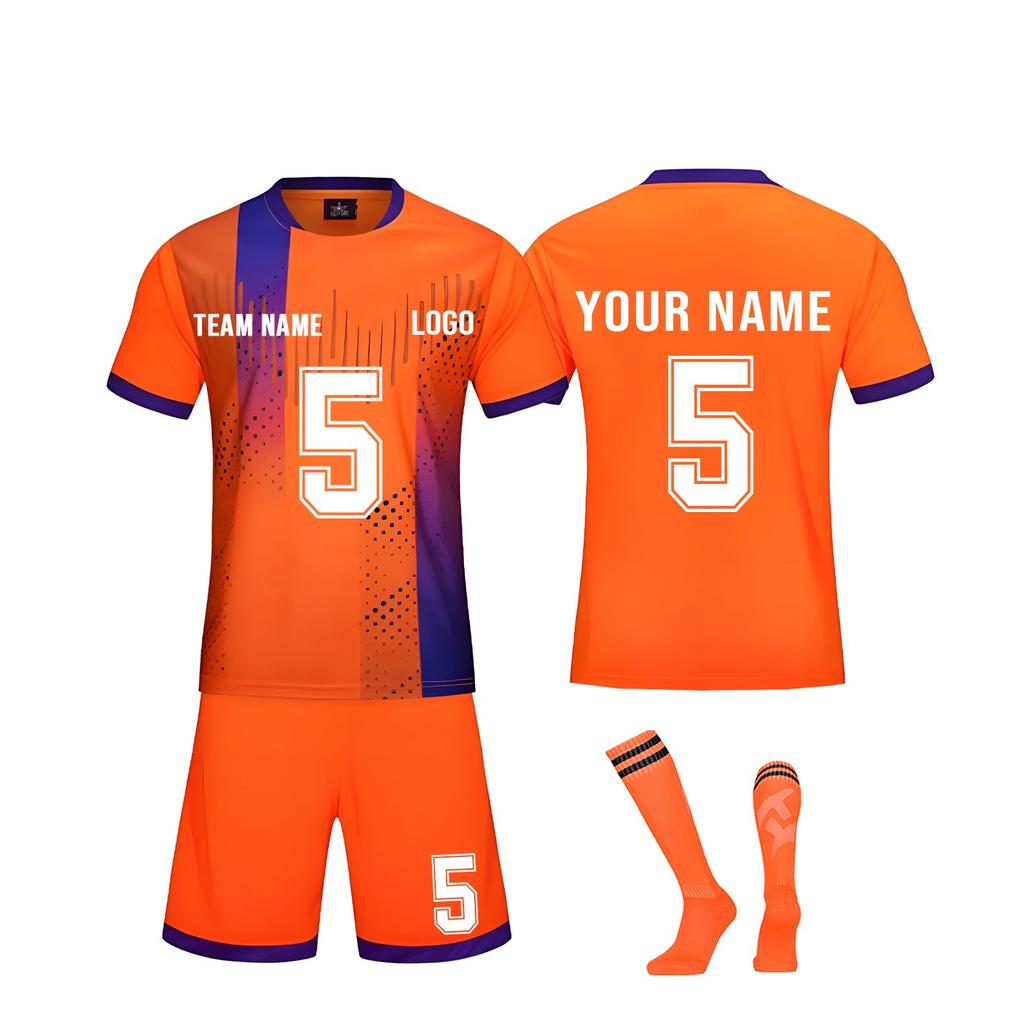 Men's Soccer Jersey Set Breathable Red Sportswear with Shorts and Socks for Training and Matches