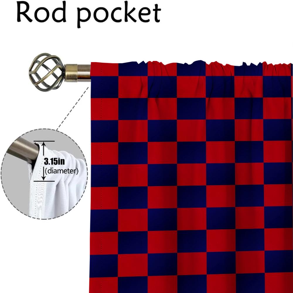 Blackout Curtains 2 Pieces Grid Partition Halloween Decoration Curtains Child Room Window Curtain for Room 2 Panel Living Camera