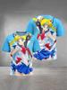 2026 Summer Sailor Moon Retro Cosplay T-shirt Oversized 3D Printed Short-sleeved Family Unisex Children's Sports Shirt