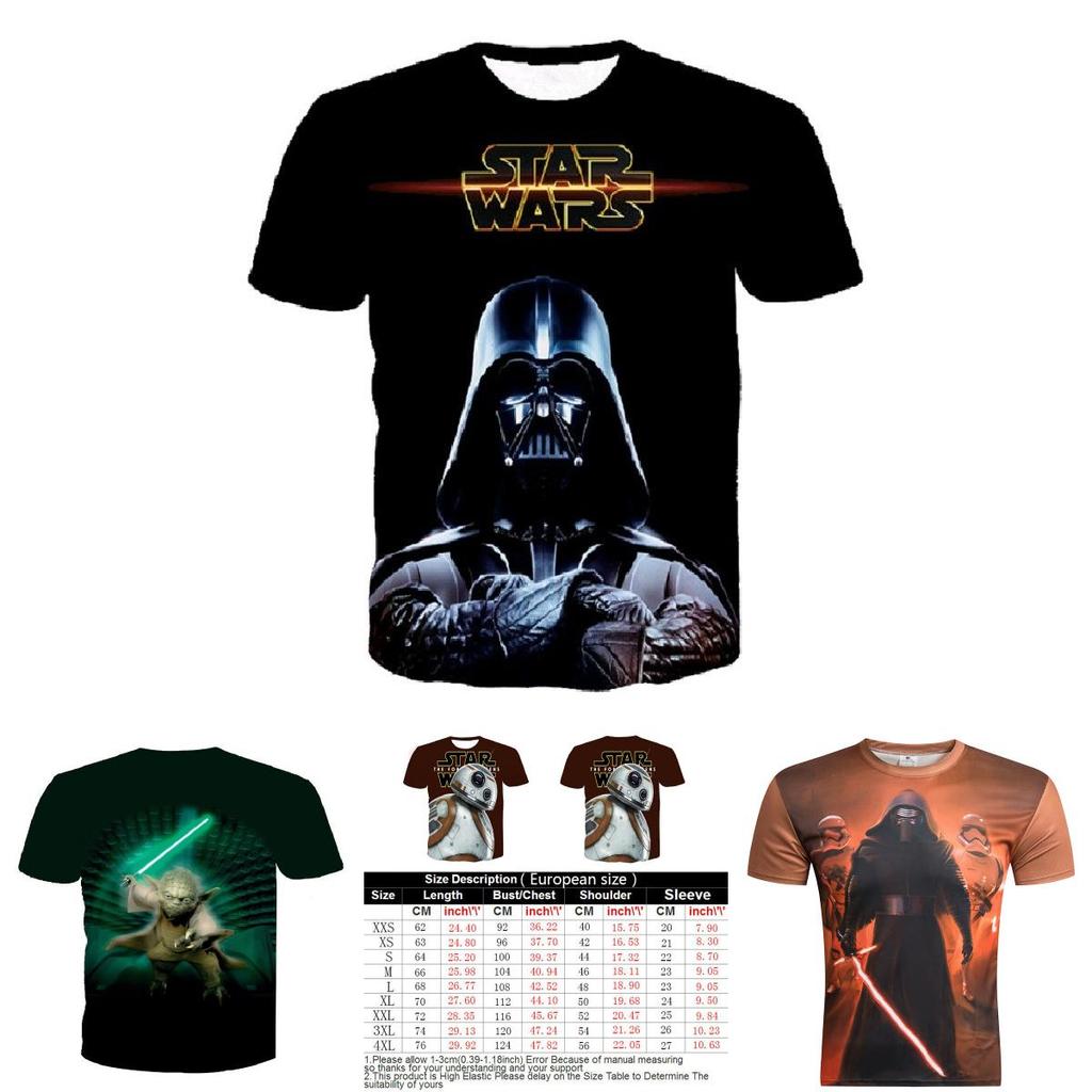 Maglietta da uomo di alta qualità con stampa 3D casual di Star Wars Darth Vader divertente a maniche corte per l'uso quotidiano