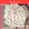 Summer Womens Cotton Pajama Cloud Set Sweet Ins Style Short Sleeve Shorts Suitable For Outdoors