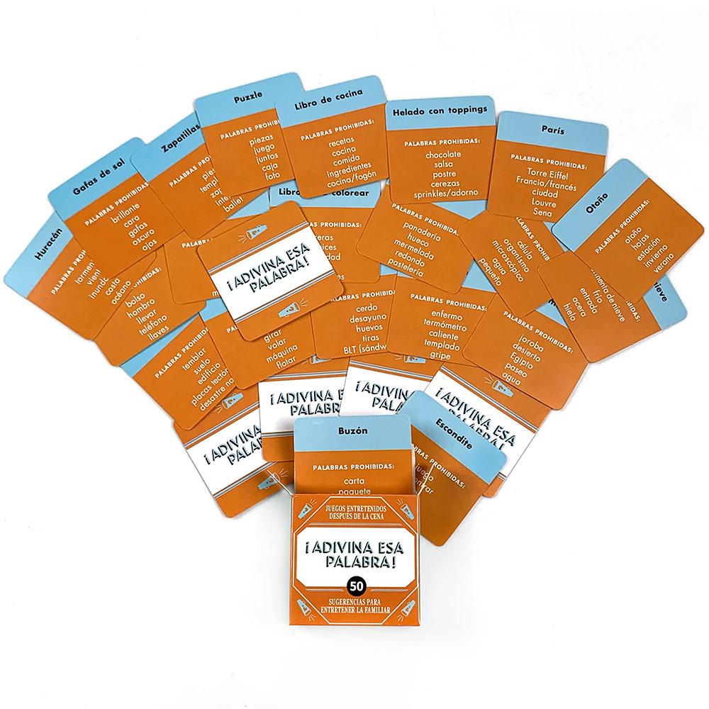 Mini Spanish Game Card "What's The Name!" 50 Game Cards, Family Gathering Game Cards, Camping Games Card Game