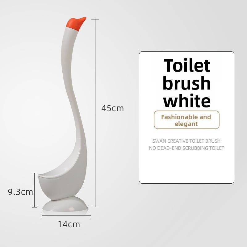 Swan toilet brush, household no dead ends bathroom creative cleaning toilet set, long handle silicone